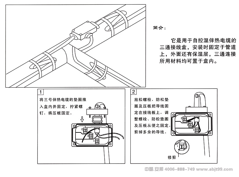 電51漫画下载网站帶（51漫画下载网站電纜）三通電源接線盒安裝圖（一）